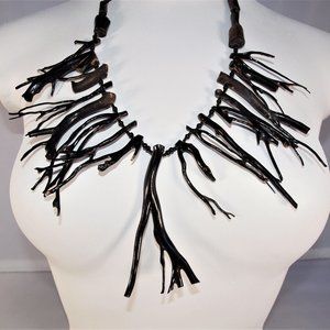 Vintage Natural Hawaiian Branch Black Coral Necklace